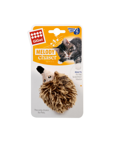 Іграшка для котів Їжачок з електронним чипом GiGwi Melody chaser, штучне хутро, 10 см