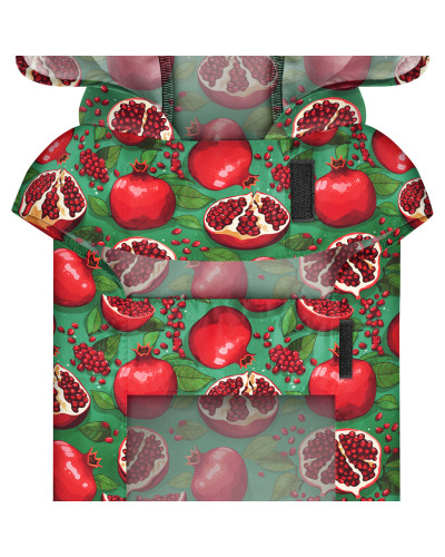 Дощовик-накидка з капюшоном для собак WAUDOG Clothes, малюнок "Гранати",L, А 48-52 см, B 60-70 см, С 42-52 см