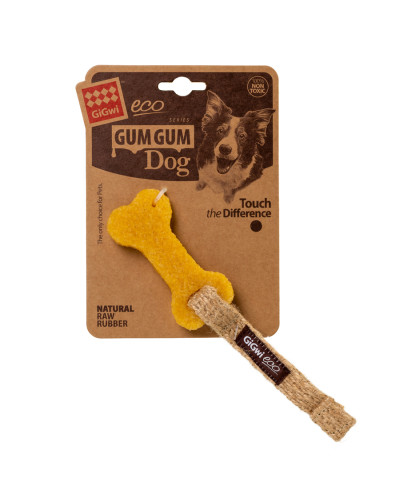 Іграшка для собак Маленька кістка GiGwi Gum Gum, екогума, джут, 9 см