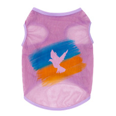 Майка для собак WAUDOG Clothes малюнок "Прапор", сітка, S, B 30-33 см, C 18-21 см рожевий