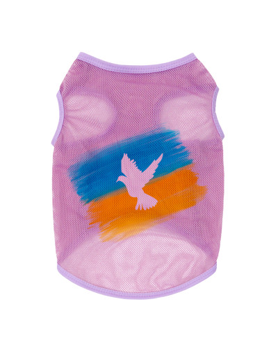 Майка для собак WAUDOG Clothes малюнок "Прапор", сітка, S, B 30-33 см, C 18-21 см рожевий