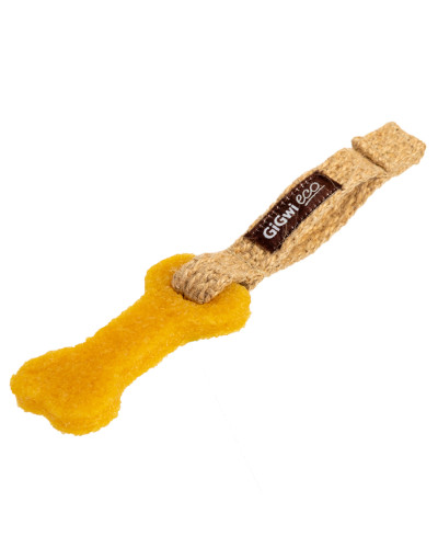 Іграшка для собак Маленька кістка GiGwi Gum Gum, екогума, джут, 9 см