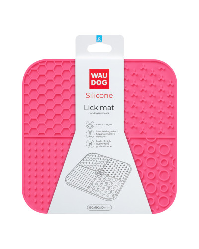 Килимок для злизування WAUDOG Silicone, 190х190х10 мм, рожевий