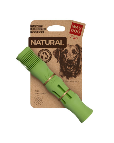 Іграшка для собак WAUDOG Fun Natural Палиця, біорозкладна гума, 18 см, зелена