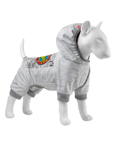 Комбінезон для собак WAUDOG Clothes малюнок "Диво-жінка комікс", софтшелл, L55, B 69-76 см, С 46-52 см
