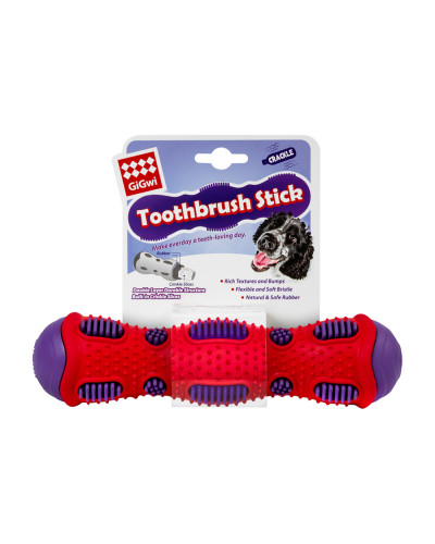 Іграшка для собак GiGwi Toothbrush Stick з ефектом тріску, термопластична гума, 21 см