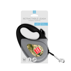 Повідець-рулетка для собак WAUDOG R-leash, малюнок "Мілітарі", M, до 25 кг, 5 м, світловідбиваюча стрічка