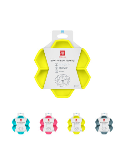 Миска для повільного харчування WAUDOG Silicone, 450 мл, жовтий