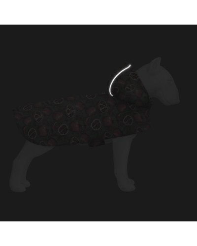 Дощовик-накидка з капюшоном для собак WAUDOG Clothes, малюнок "Гранати",L, А 48-52 см, B 60-70 см, С 42-52 см
