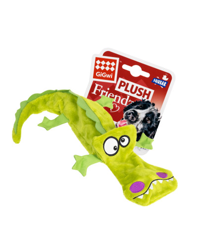 Іграшка для собак Крокодил з 4-ма пищалками GiGwi Plush Friendz, плюш, 38 см