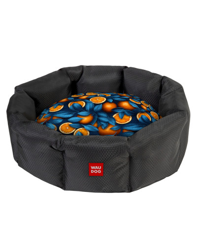 Лежанка для собак WAUDOG Relax, малюнок "Апельсини", M, Ш 42 см, Д 52 см, В 19 см