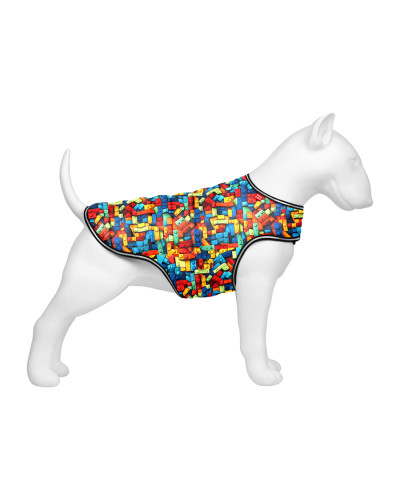 Курточка-накидка для собак WAUDOG Clothes, малюнок "Блоки", L, А 41 см, B 58-70 см, С 42-52 см