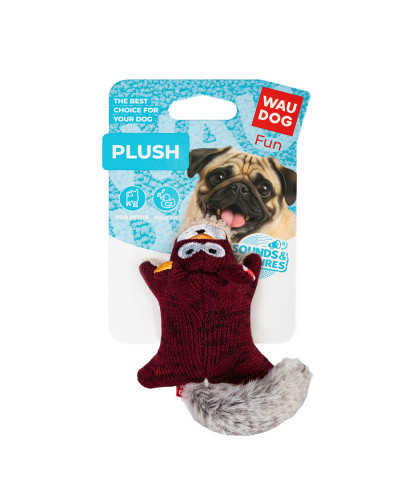 Іграшка для собак WAUDOG Fun Plush Білка, трикотаж, Ш 4 см, Д 9 см, S