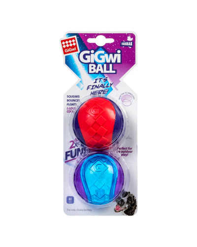 Іграшка для собак Два м'ячі з пищалкою GiGwi BALL, гума, 6 см
