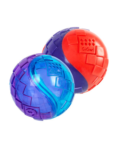 Іграшка для собак Два м'ячі з пищалкою GiGwi BALL, гума, 6 см