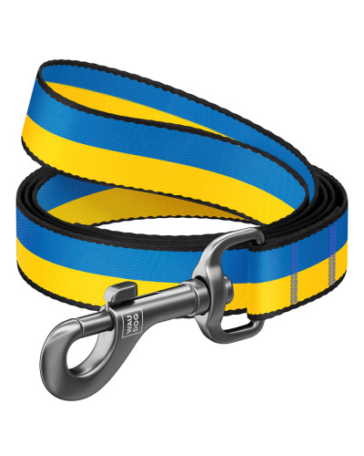 Повідець для собак з нейлону WAUDOG Nylon малюнок "Colors of freedom", розмір S, Ш 15 мм, Д 122 см