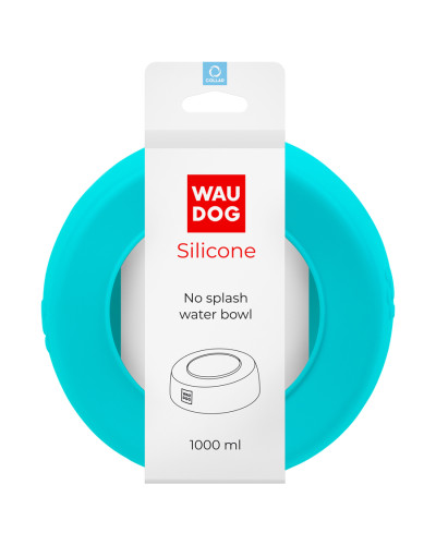 Миска-непроливайка WAUDOG Silicone 1 л блакитний