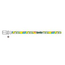 Нашийник для собак шкіряний WAUDOG Design з QR паспортом, малюнок "Рік та Морті 1", L, Ш 25 мм, Д 38-49 см білий