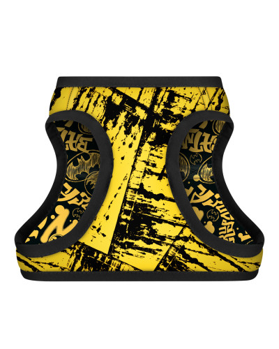 Шлея для собак м'яка WAUDOG Clothes з QR паспортом, малюнок "Бетмен ескіз", XS4,В 36-39 см, С 26-28 см