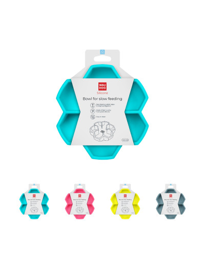 Миска для повільного харчування WAUDOG Silicone, 450 мл, блакитний