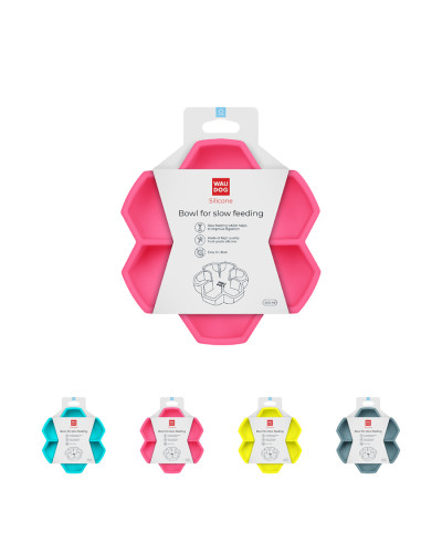 Миска для повільного харчування WAUDOG Silicone, 450 мл, рожевий