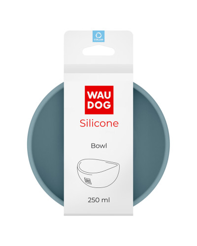 Миска WAUDOG Silicone, 250 мл сірий