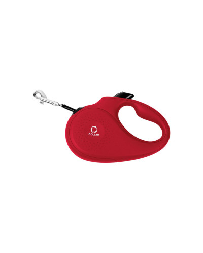 Повідець-рулетка CoLLaR для собак, розмір S, 15 кг, 5 м, світловідбивна стрічка, червоний