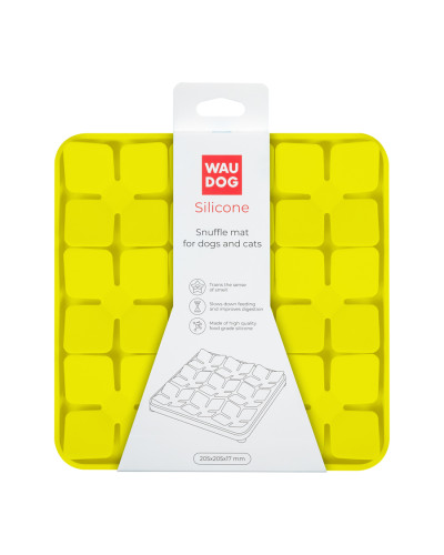 Килимок для пошуку корму WAUDOG Silicone, 205х205х17 мм, жовтий