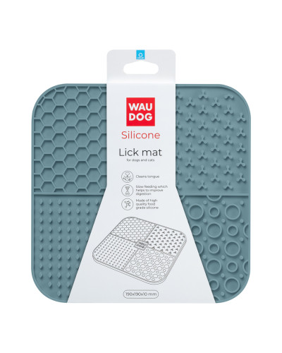 Килимок для злизування WAUDOG Silicone, 190х190х10 мм, сірий