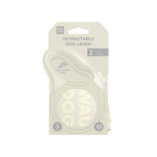 Повідець-рулетка для собак WAUDOG R-leash Monochrome White, XS, до 12 кг, 3 м, світловідбивна стрічка, біла