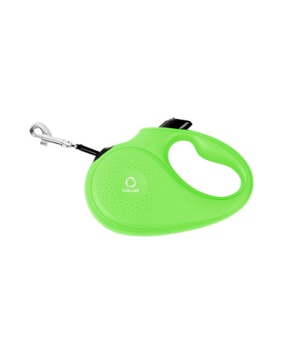 Повідець-рулетка CoLLaR для собак, розмір L, 50 кг, 5 м, світловідбивна стрічка, салатовий