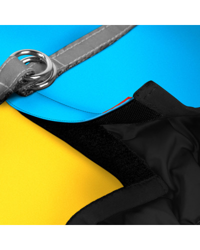 Шлея для собак м'яка WAUDOG Clothes з QR паспортом, "Colors of freedom", S2, В 46-50 см, С 43-45 см