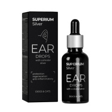 СУПЕРІУМ Сільвер краплі вушні з колоїдним сріблом для котів та собак, 30 мл