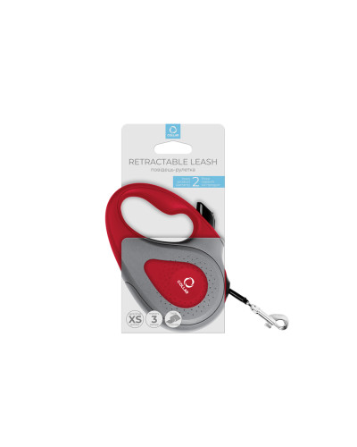 Повідець-рулетка CoLLaR для собак, розмір XS, 12 кг, 3 м, світловідбивна стрічка, червоний