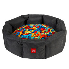 Лежанка для собак WAUDOG Relax, малюнок "Блоки", S, Ш 34 см, Д 45 см, В 17 см