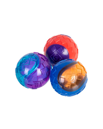 Іграшка для собак Три м'ячі з пищалкою GiGwi BALL, гума, 5 см
