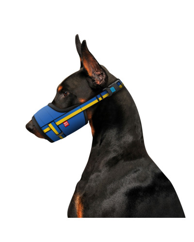 Намордник для собак WAUDOG Nylon, малюнок "Colors of freedom", пластиковий фастекс, розмір L, О 25-34 см