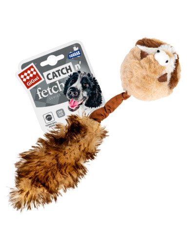 Іграшка для собак Борсук з 2-ма пищалками GiGwi Catch&fetch, штучне хутро, 26 см