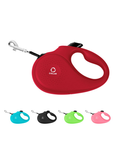 Повідець-рулетка CoLLaR для собак, розмір S, 15 кг, 5 м, світловідбивна стрічка, червоний