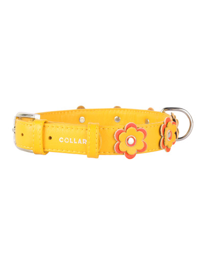 Нашийник "CoLLaR GLAMOUR" з оздобленням "Аплікація" (ширина 35мм, довжина 46-60см) жовтий