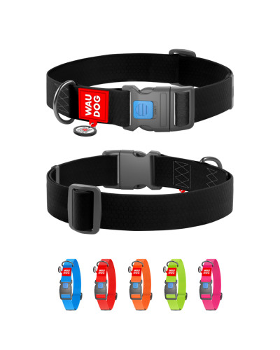 Нашийник для собак водостійкий WAUDOG Waterproof з QR паспортом, пластиковий фастекс, XXL, Ш 40 мм, Дов 46-70 см, чорний