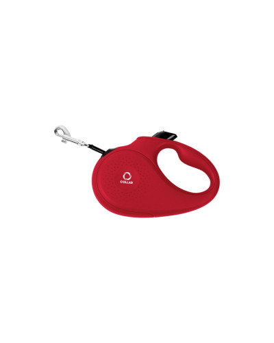 Повідець-рулетка CoLLaR для собак, розмір XS, 12 кг, 3 м, світловідбивна стрічка, червоний