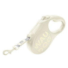 Повідець-рулетка для собак WAUDOG R-leash Monochrome White, XS, до 12 кг, 3 м, світловідбивна стрічка, біла