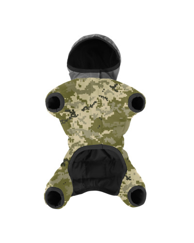 Комбінезон для собак WAUDOG Clothes, малюнок "Мілітарі", S32, В 47-50 см, С 30-33 см