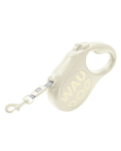 Повідець-рулетка для собак WAUDOG R-leash Monochrome White, L, до 50 кг, 5 м, світловідбивна стрічка, біла