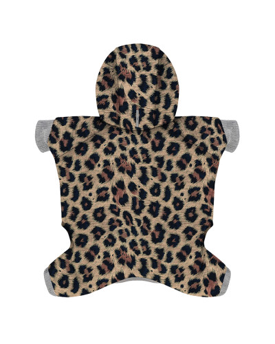 Комбінезон для собак WAUDOG Clothes малюнок "Леопард", софтшелл, L55, B 69-76 см, С 46-52 см