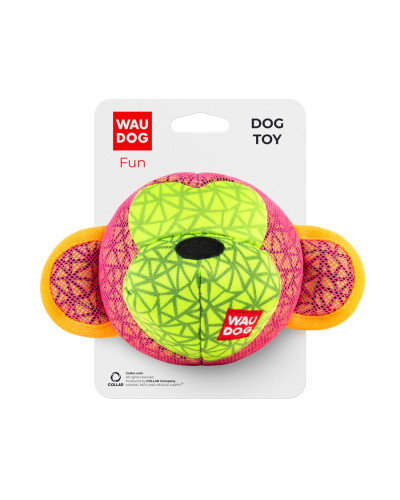Іграшка для собак WAUDOG Fun, "Мавпа", Ш 16 см, Дл 10 см рожевий