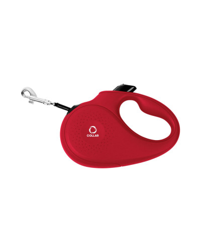 Повідець-рулетка CoLLaR для собак, розмір L, 50 кг, 5 м, світловідбивна стрічка, червоний
