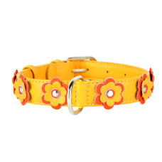 Нашийник "CoLLaR GLAMOUR" з оздобленням "Аплікація" (ширина 35мм, довжина 46-60см) жовтий