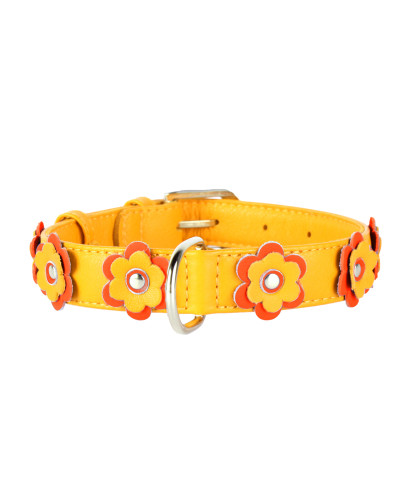 Нашийник "CoLLaR GLAMOUR" з оздобленням "Аплікація" (ширина 35мм, довжина 46-60см) жовтий